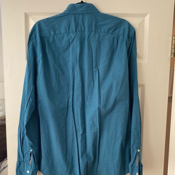 J Crew teal with white dots button down - Picture 4 of 4
